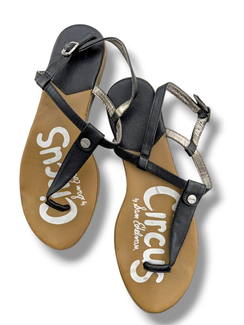 Circus by Sam Edelman Cayden black T-strap flat thong sandals